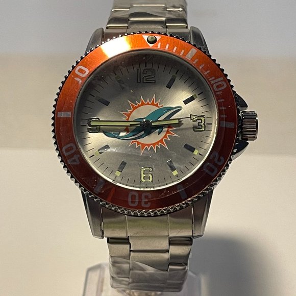 Miami Dolphins NFL Stainless-Steel Men's KEY Watch by SPARO NEW - Picture 2 of 8